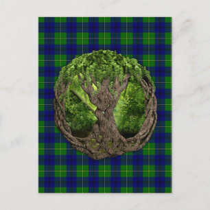 Cartão Postal Árvore Celta Da Vida E Clan Johnston Tartan