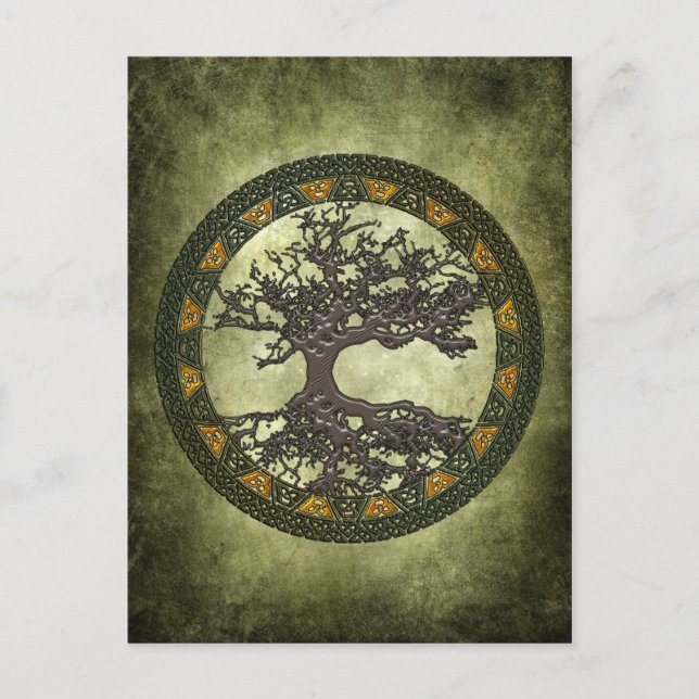 Cartão Postal Árvore Celta da Vida [Yggdrasil] (Frente)