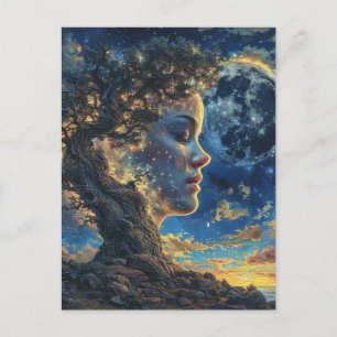 Cartão Postal Árvore da Mãe Natureza Fantasia