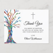 Árvore da vida Batismo Christening Obrigado
