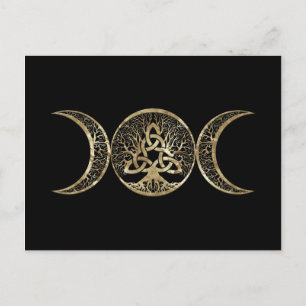 Cartão Postal Árvore da Vida da Lua Tripla Triquetra