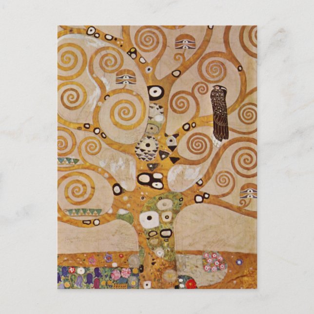 Cartão Postal Árvore da vida de Gustav Klimt, Stylized Art Nouve (Frente)