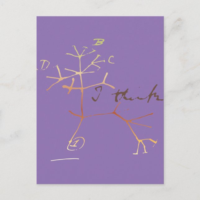 Cartão Postal Árvore Darwin da vida: Acho que... (Frente)