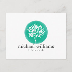 Cartão Postal Árvore de Aquarela Verde