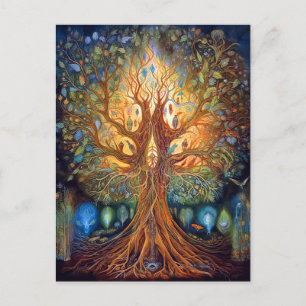 Cartão Postal Árvore De Arte Da Natureza Surreal Da Vida