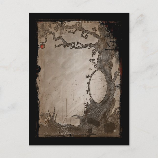 Cartão Postal Árvore de Espelho Mágico da Branca de Neve (Frente)