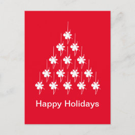 Cartão Postal Árvore de estrelas de neve branca-festas felizes
