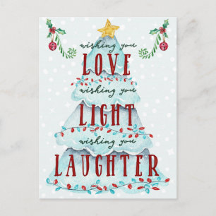 Cartão Postal Árvore de Férias de Natal com Risos