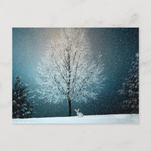 Cartão Postal Árvore de Inverno Deslumbrante - Completa com Coel