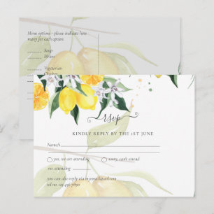 Cartão Postal Árvore de Limão Moderna RSVP Casamento