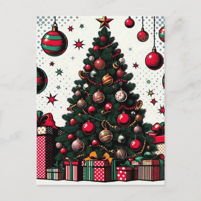 Cartão Postal árvore de Natal (Frente)