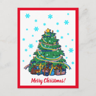 Cartão Postal Árvore de Natal americana ucraniana 