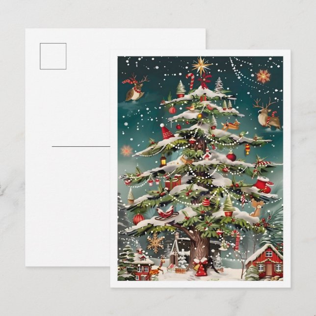 Cartão Postal Árvore de Natal Antiga (Frente/Verso)