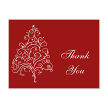 Árvore de Natal Branca em Vermelho Obrigado