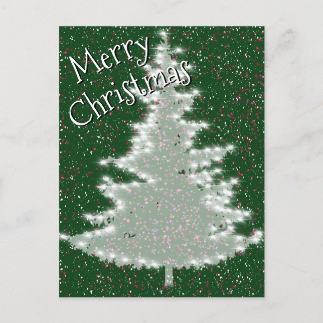 Cartão Postal Árvore de Natal Brilhante e Encantada (Frente)