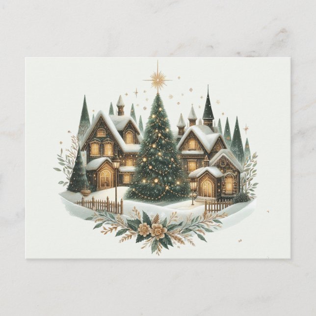 Cartão Postal Árvore de Natal da aldeia (Frente)