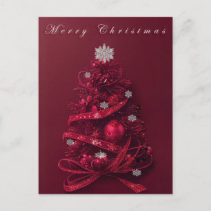 Cartão Postal Árvore de Natal da Borgonha Whimsical