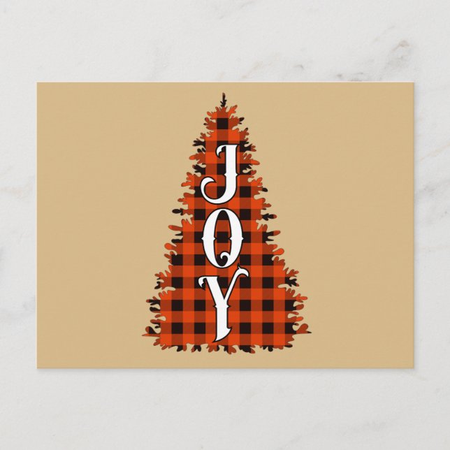 Cartão Postal Árvore de Natal de Joy (Frente)
