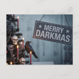 Cartão Postal Árvore de Natal de terror "Merry Darkmas" gótica