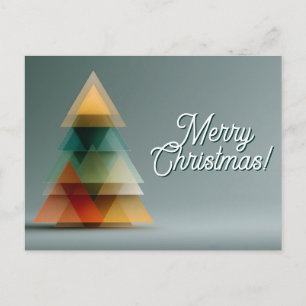 Cartão Postal Árvore de Natal de Transparentes Geométricos em Ca