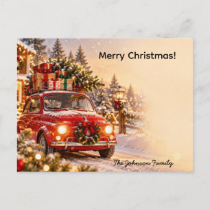 Cartão Postal Árvore de Natal do Carro de Natal Personalizada
