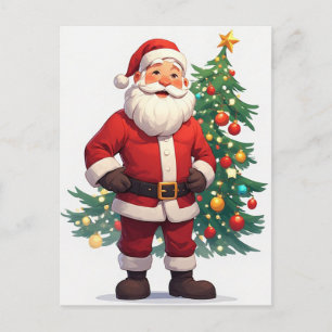 Cartão Postal Árvore de Natal do Papai Noel Festa de Inverno