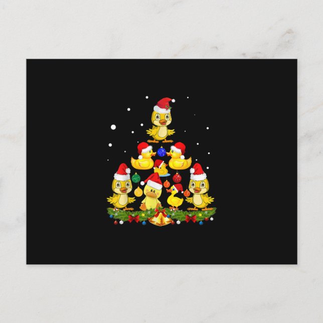 Cartão Postal Árvore de Natal Duck (Frente)
