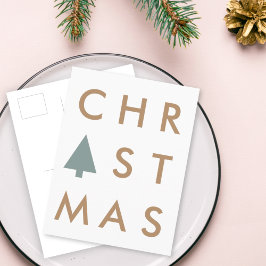 Cartão Postal Árvore de Natal | Escandinávia minimalista moderna
