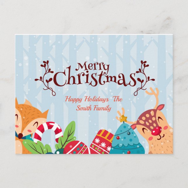 Cartão Postal Árvore de Natal Festiva (Frente)