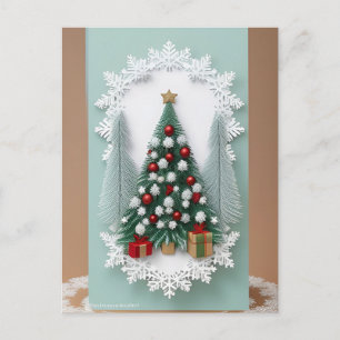 Cartão Postal Árvore de Natal Festiva Com Enfeites