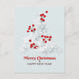 Cartão Postal Árvore de Natal Floco de Neve