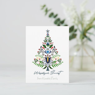 Cartão Postal Árvore de Natal kashubiana incrível - Wesolych Swi
