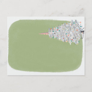 Cartão Postal Árvore de Natal Moderno do Meio século Tinsel