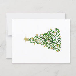 Cartão Postal Árvore de Natal Pintada à Mão