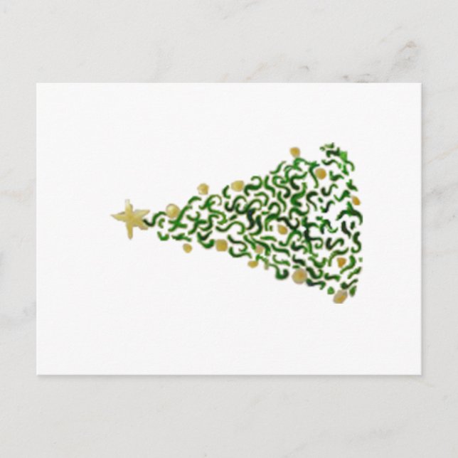 Cartão Postal Árvore de Natal Pintada à Mão (Frente)
