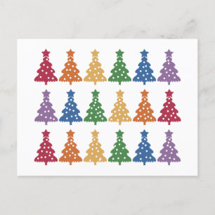 Cartão Postal Árvore de Natal Rainbow