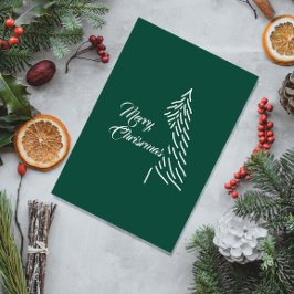 Cartão Postal Árvore de Natal Scandi Minimalista Simples Férias 