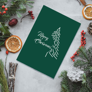 Cartão Postal Árvore de Natal Scandi Minimalista Simples Férias