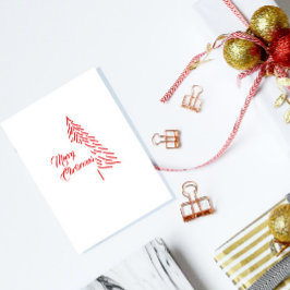 Cartão Postal Árvore de Natal Scandi Minimalista Simples Férias 