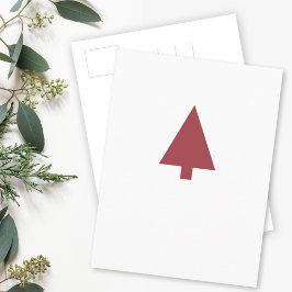 Cartão Postal Árvore de Natal | Simples Borgonha Scandi Minimali