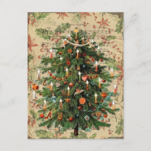 Cartão Postal Árvore de Natal Vitoriana Bastante Decorada