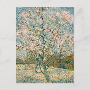 Cartão Postal Árvore de pêssego cor-de-rosa de Van Gogh na flo