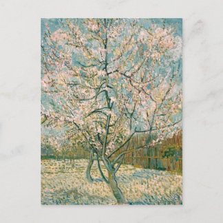 Cartão Postal Árvore de pêssego cor-de-rosa de Van Gogh na flor