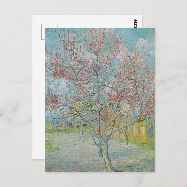 Cartão Postal Árvore de Pêssego de Flor (Frente/Verso)