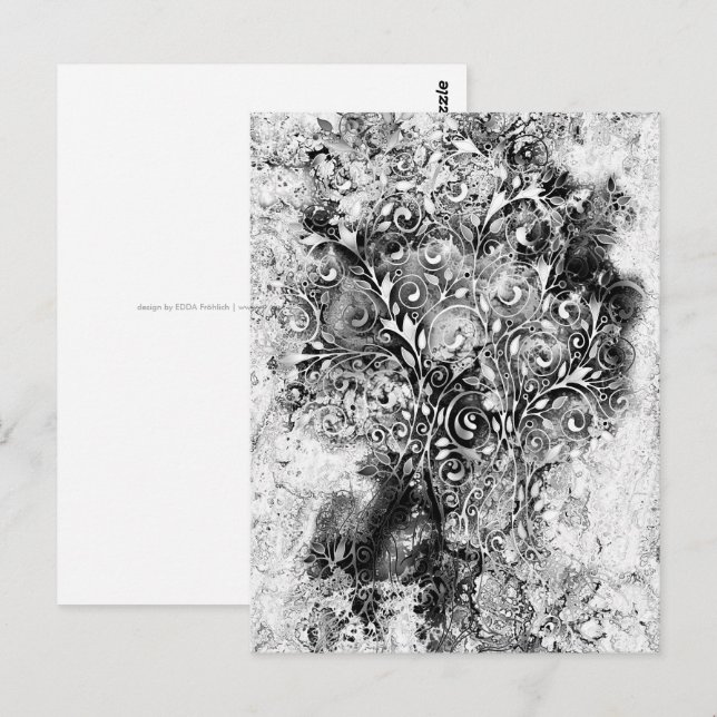 Cartão Postal Árvore De Vida - Espirais Deixam Estilo Grunge 1 (Frente/Verso)