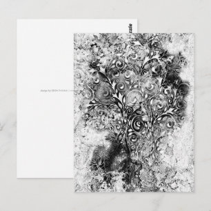 Cartão Postal Árvore De Vida - Espirais Deixam Estilo Grunge 1