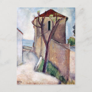 Cartão Postal Árvore e Casa de Amedeo Modigliani