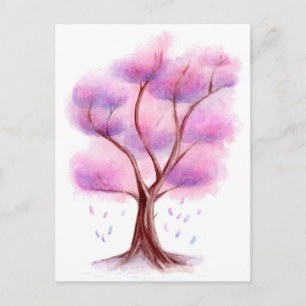 Cartão Postal Árvore em Aquarela