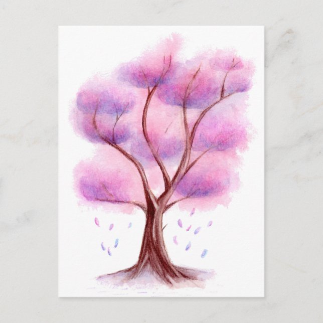 Cartão Postal Árvore em Aquarela (Frente)