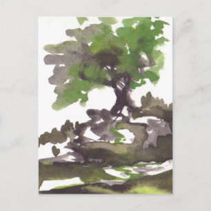 Cartão Postal Árvore em Watercolor no Verão